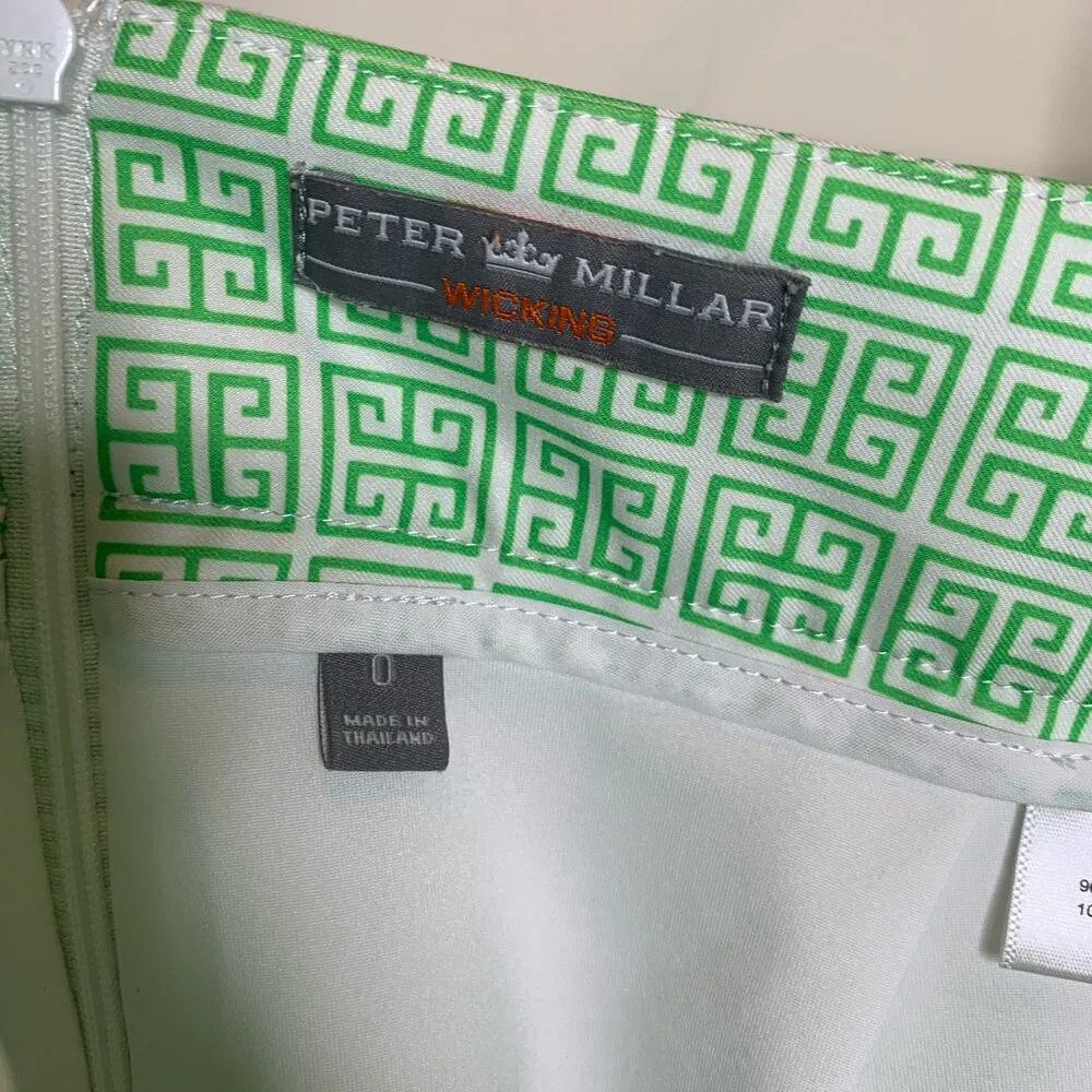 Peter Millar Green Greek Key Pattern Skort Sz 0 Like New GOLF - Image 3