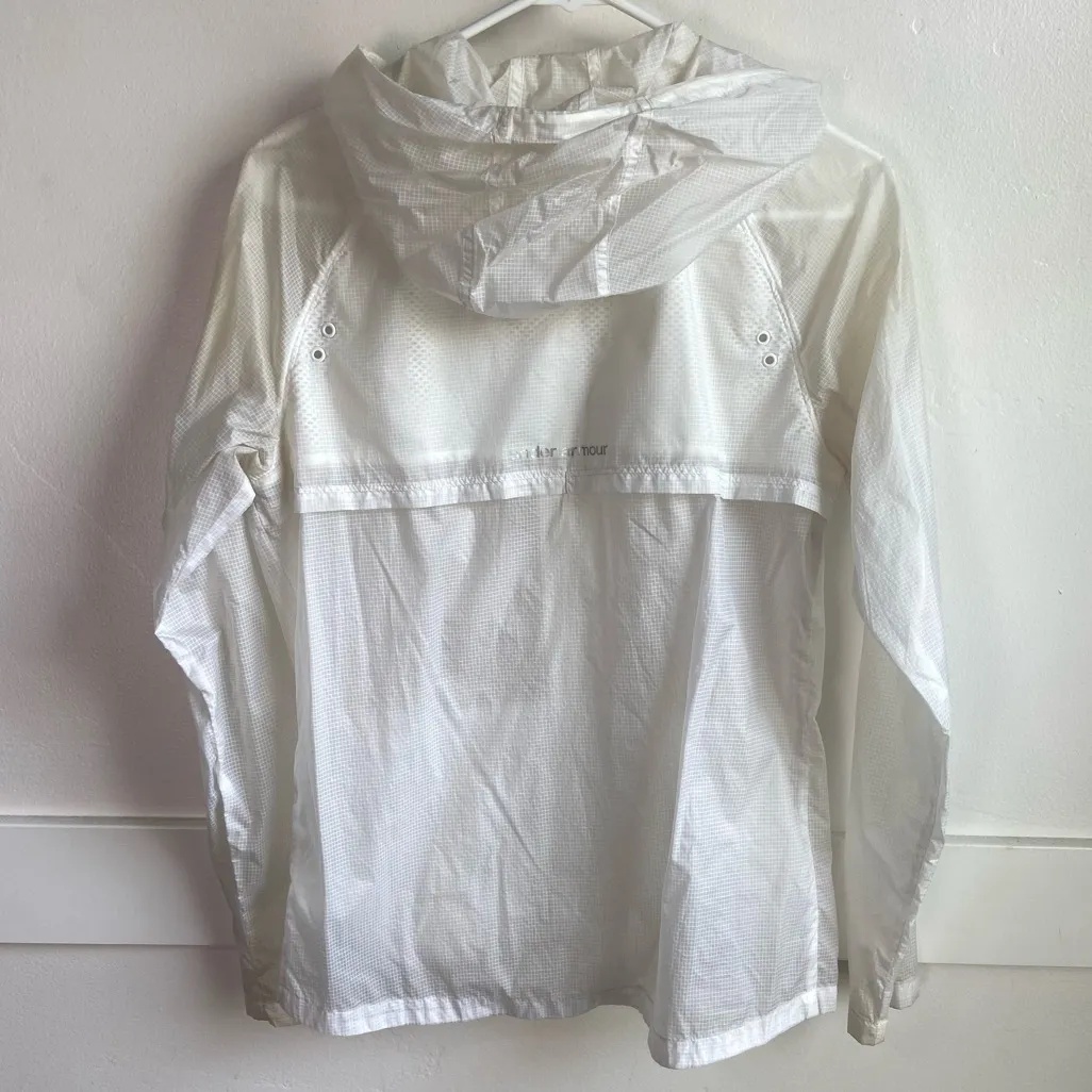 Under Armour White Transparent Hooded Windbreaker - Image 2