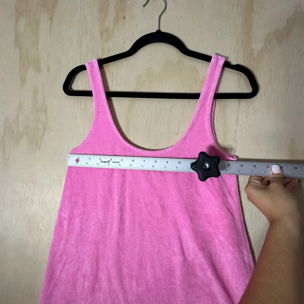 Zara Women’s Pink Terrycloth Dress Size Medium Beach Comfy Mini Coverup - Image 3
