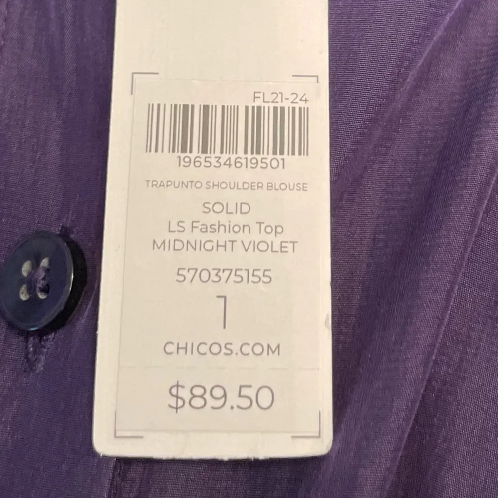 Chico’s NWT Elegant Purple Officecore Button-Up Blouse like Vampire Diaries - Image 7