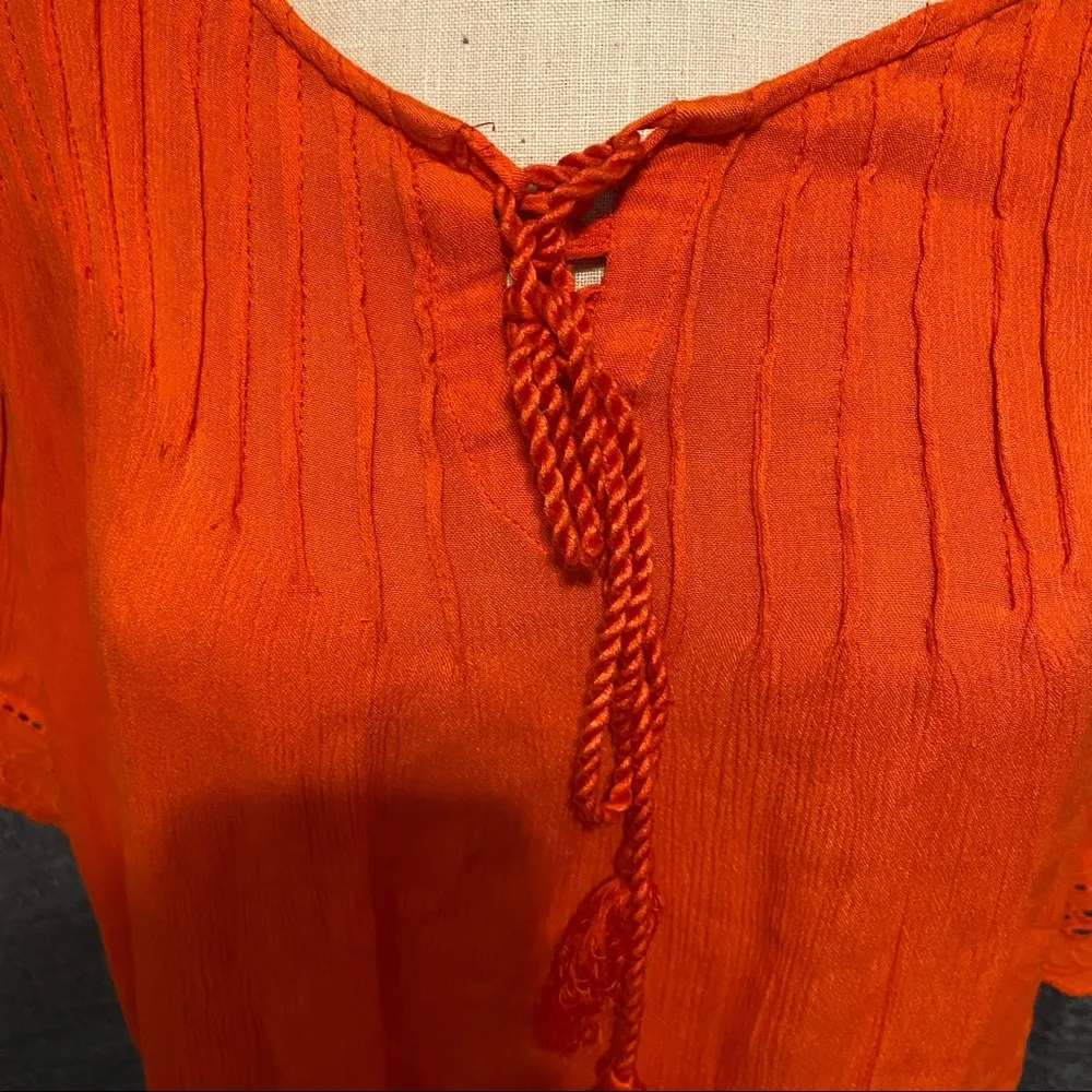 Ban Jara orange boho blouse in small - Image 3
