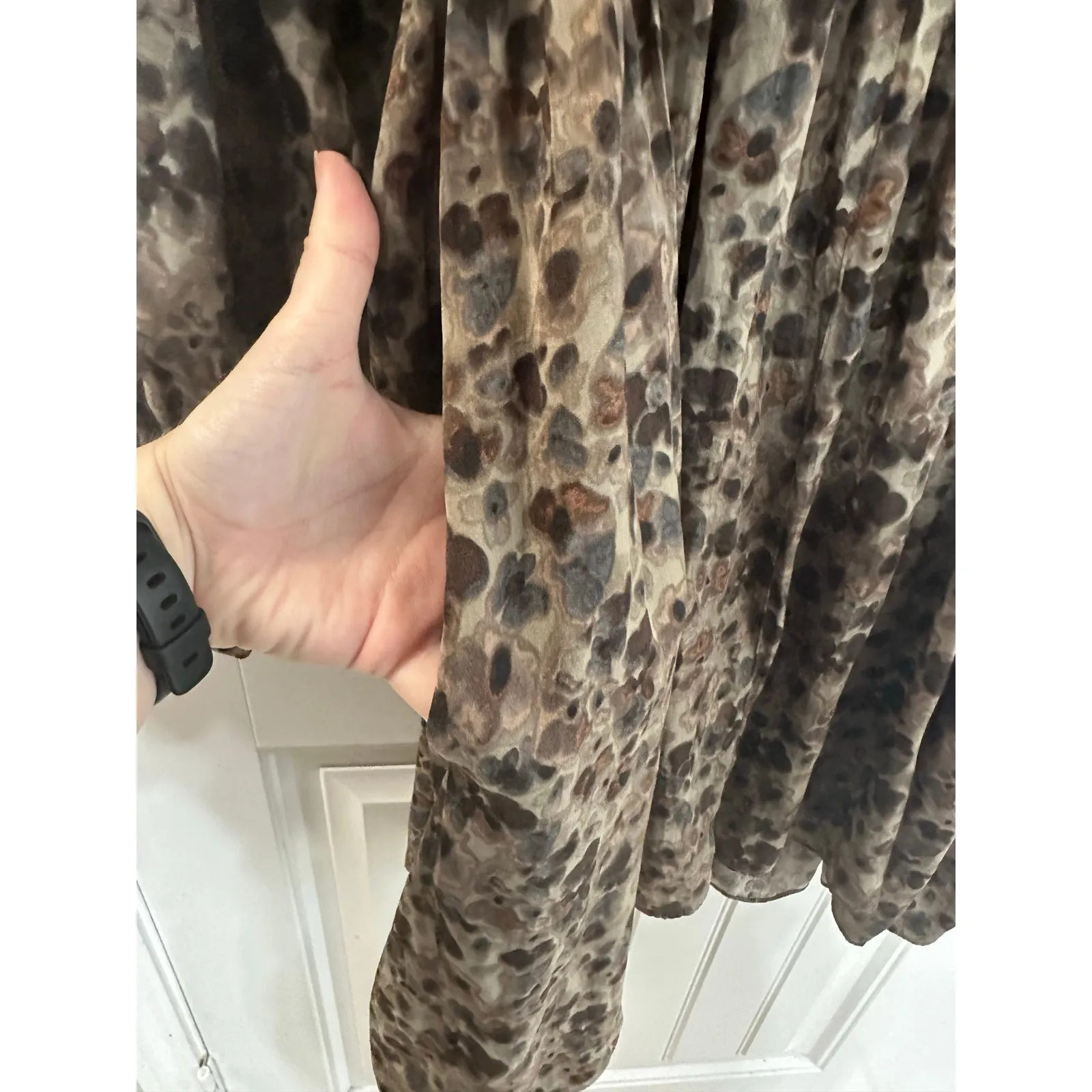 Chocolate Brown Abstracted Western Cowgirl Shift Dress Women S Festival Loose - Image 7