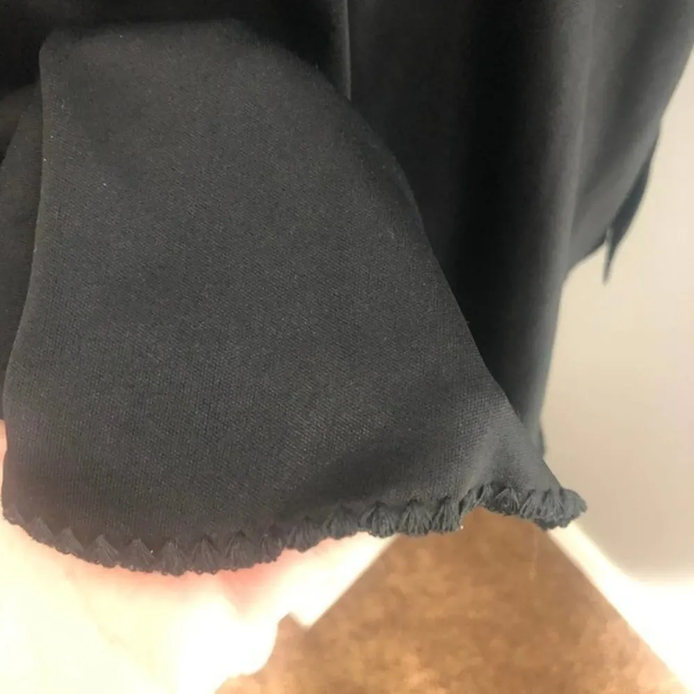 Vintage 60's 70's floral bathing suit skirt dress Black Size L - Image 3