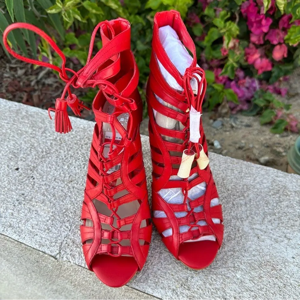 Womens Vince Camuto Narrital Lace Up Caged Dress Sandals - Image 2