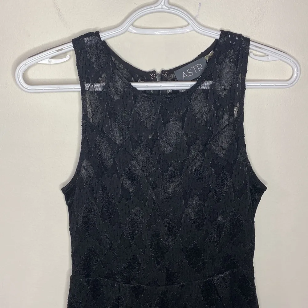 ASTR black lace layered illusion neckline romper size S - Image 4