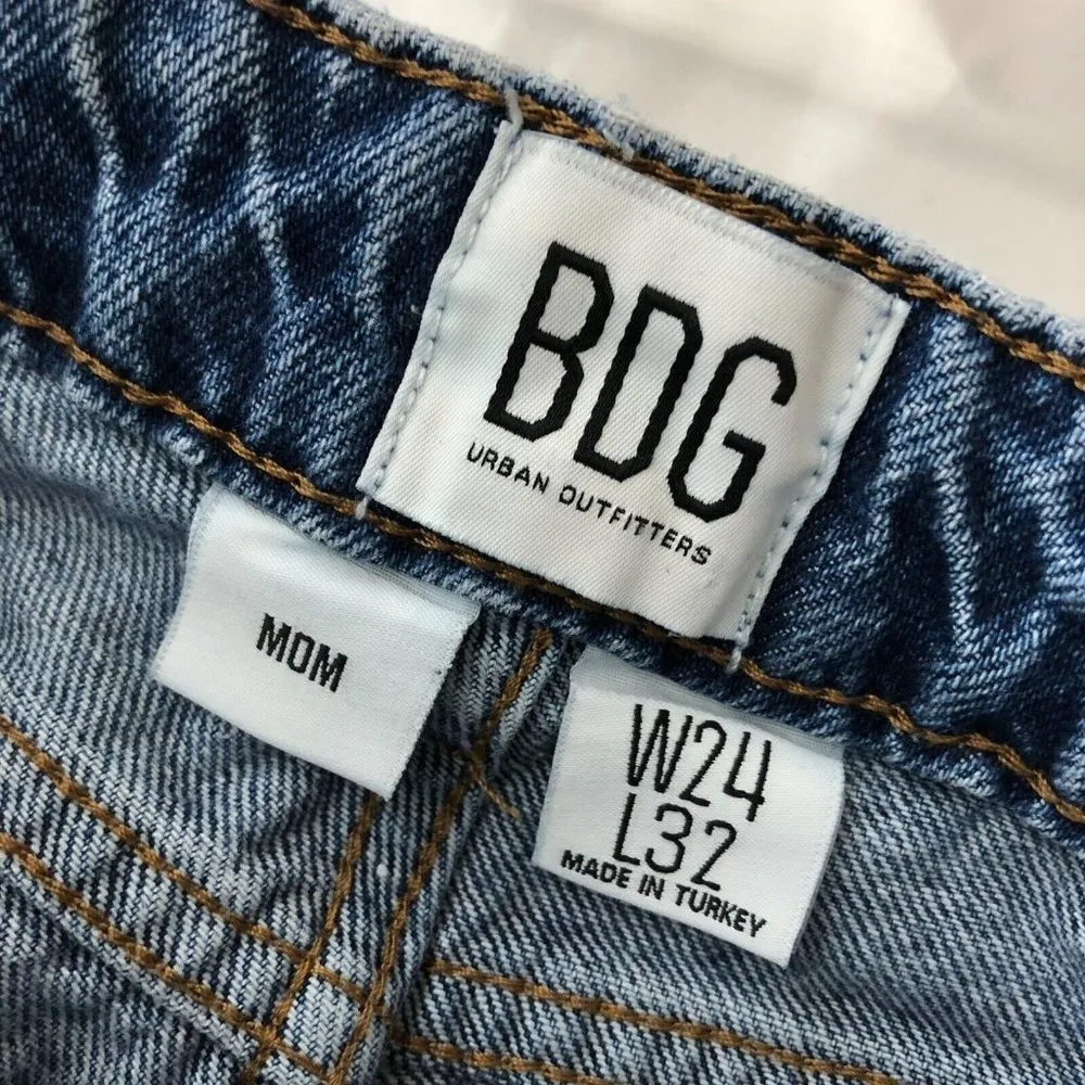 BDG Womens Jeans Mom Ribbed High Rise Medium Wash Size 24x32 - Image 3
