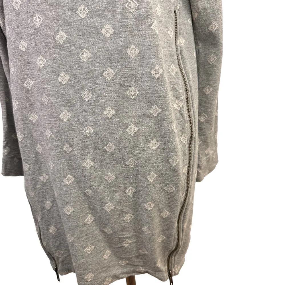 Obey Propaganda Grey Long Sleeve Sweatshirt Dress w/ Zippers Size XS - Image 6