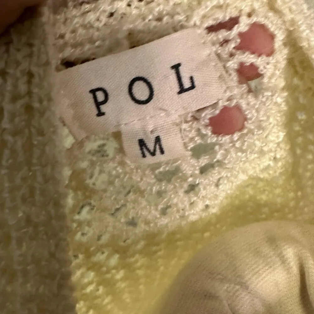 Cream woven beautiful long sweater cardigan size M POL Like New - Image 3