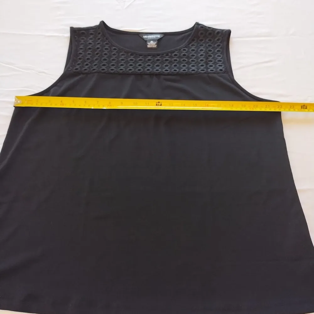 Liz Claiborne Career Women Blouse Size XL Black Stretch Sleeveless Top - Image 7