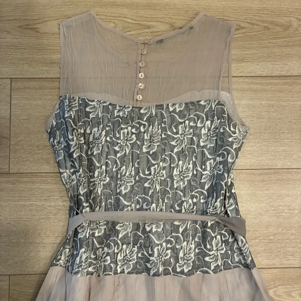 Black by Komarov Lace Ombré Tiered Sleeveless Maxi Formal Dress Size L Gray Size L - Image 9