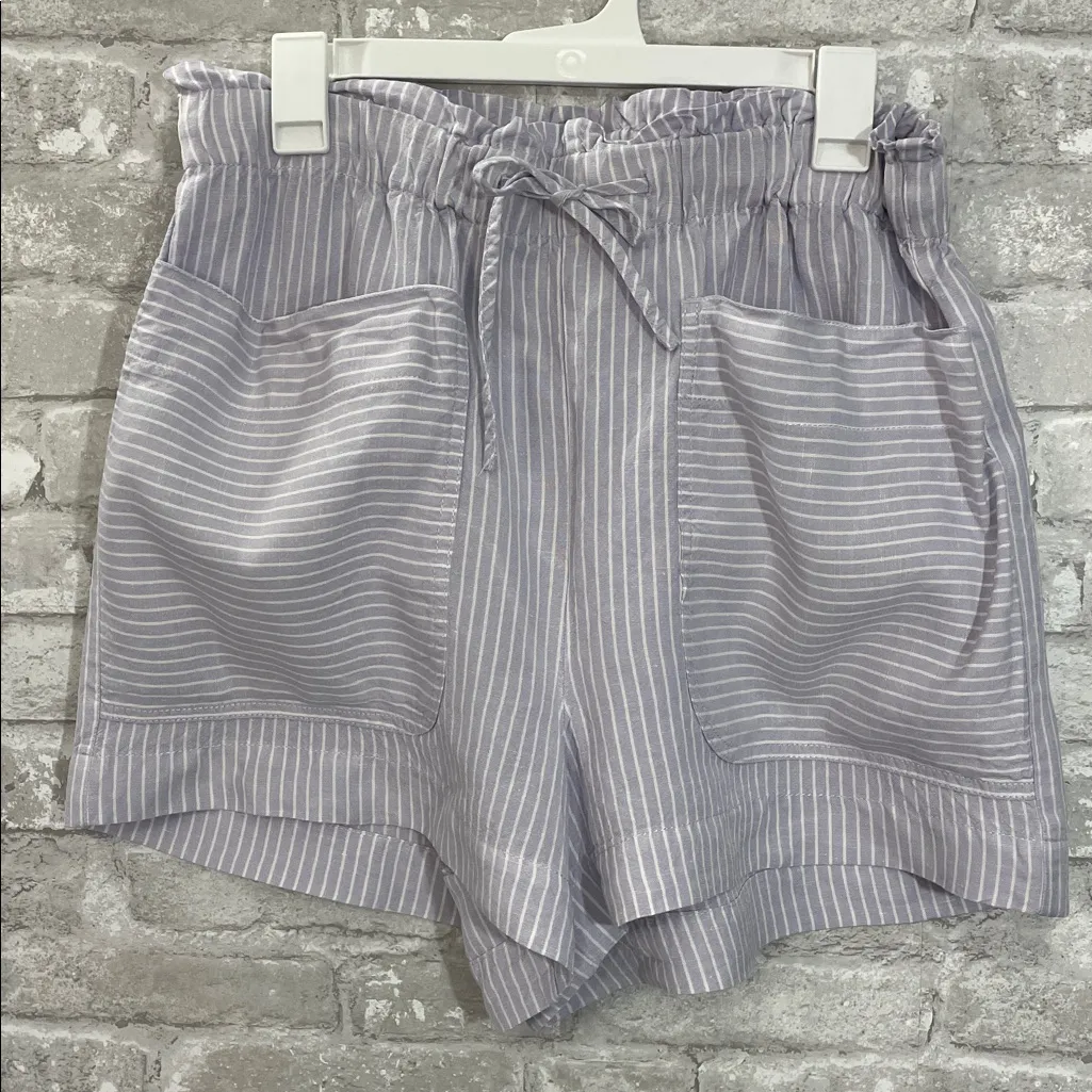 Madewell Lavender Striped Shorts - Image 2