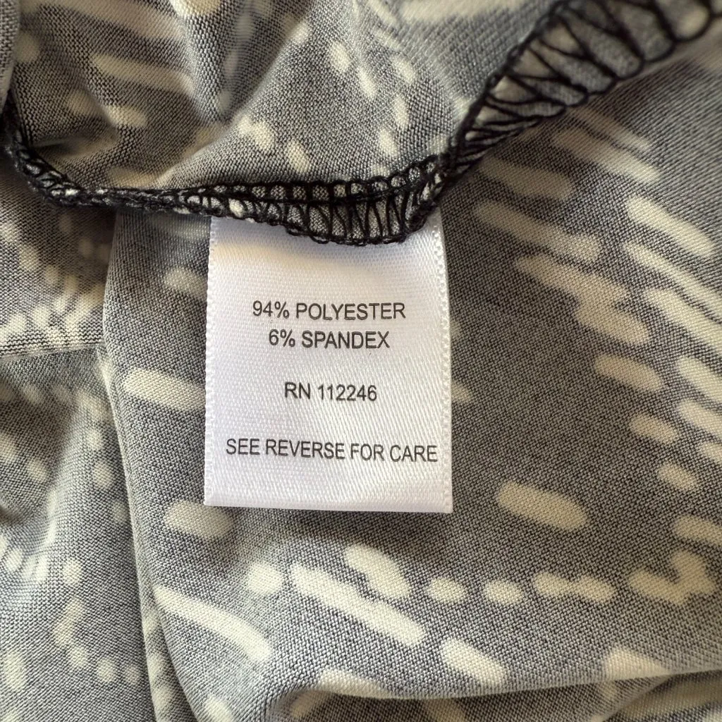 Sami & Jo black and white stretchy 3/4 sleeve v-neck blouse women's size PL - Image 8