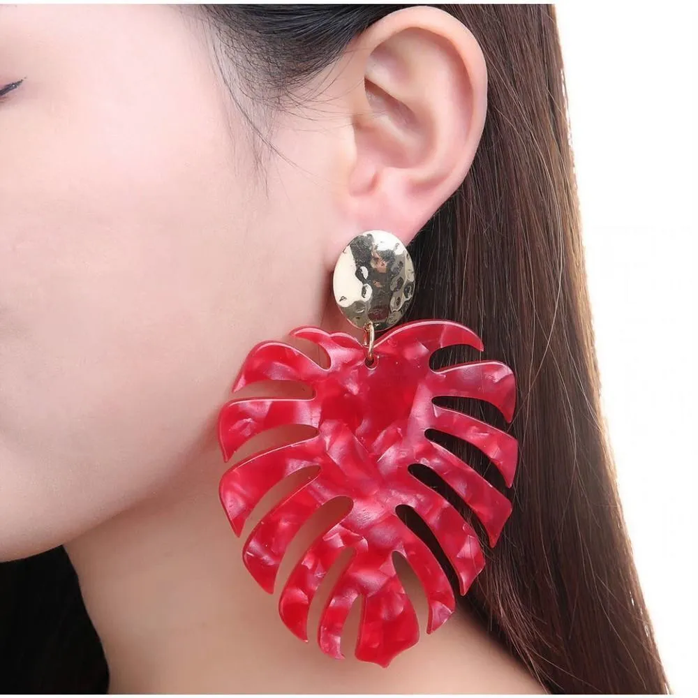 Amrita Singh Palm Leaf Large Resin Earrings - Image 2