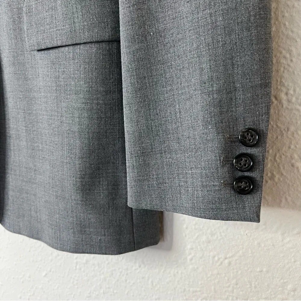 J. Crew Gray Wool Blend Blazer Jacket Size 4 - Image 5