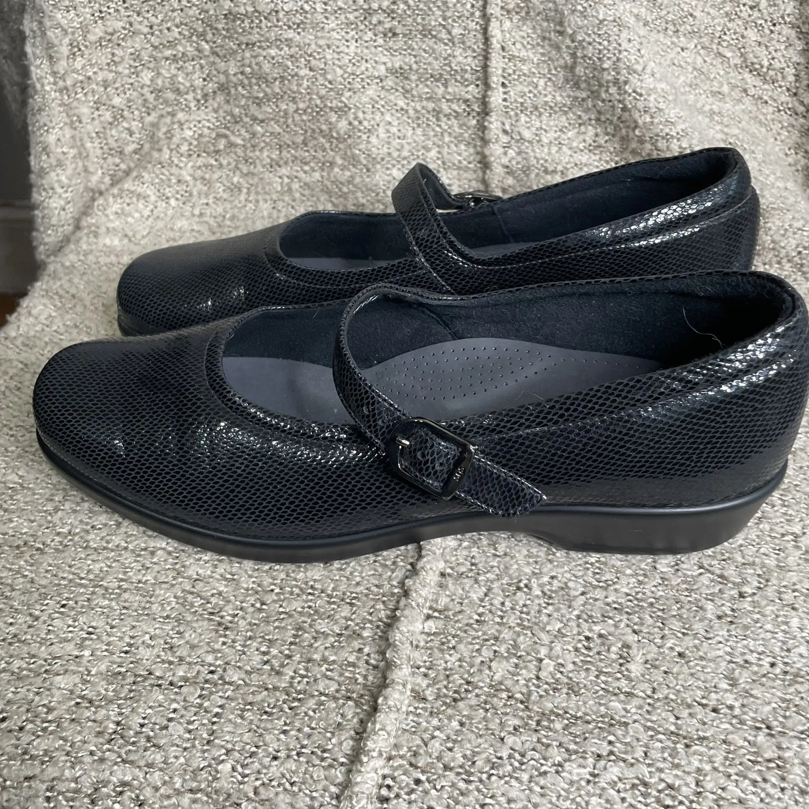 SAS Comfort Maria Black Snake Print Mary Jane Flats Size 11 M - Image 5