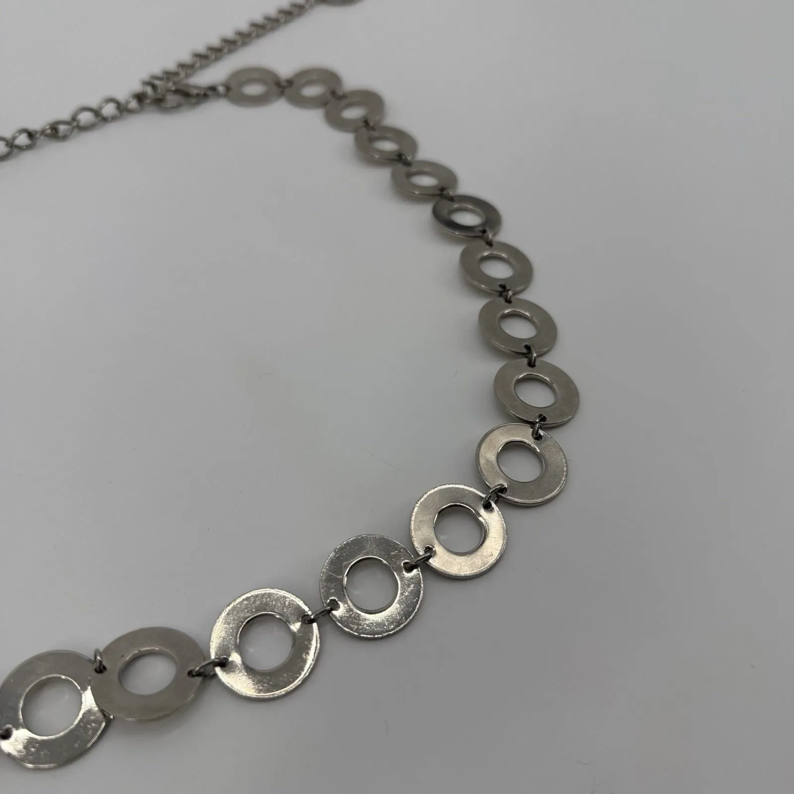 Unbranded Silver Metal Circle Belt Y2k Style Chain Size XS - Image 3