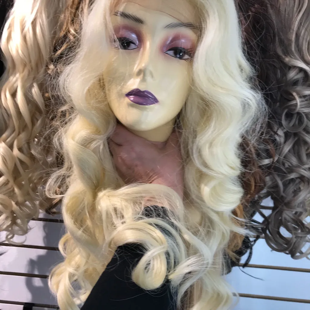 Wig Deep Wave Platinum Blonde Swisslace Fullcap - Image 5