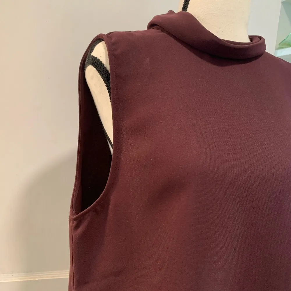 Ann Taylor | Maroon Asymmetrical sleeveless top - Image 6