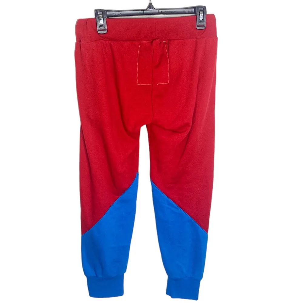 Aviator Nation Glider zip pocket joggers colorblock cherry Dresden blue size M - Image 5