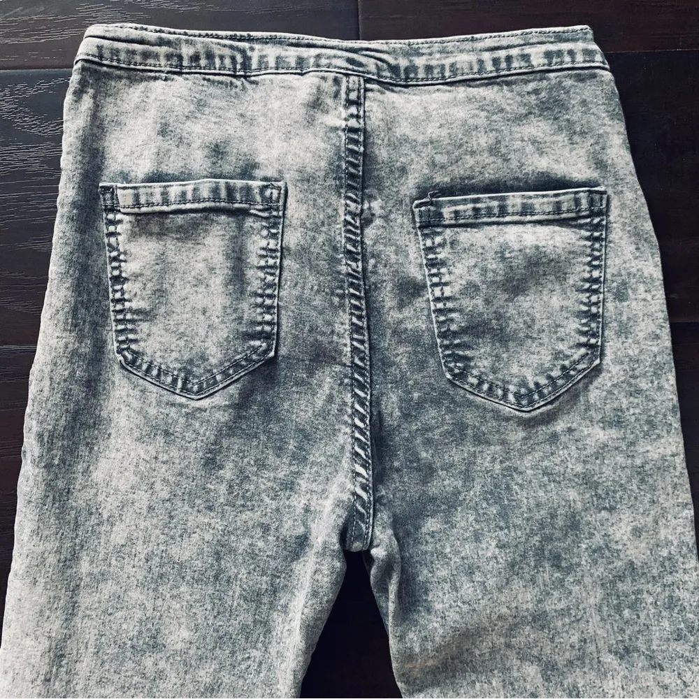 Classic Fashion Vintage 80s Grey Acid Washed High Rise Jeggings/Leggings Size L Size M - Image 6