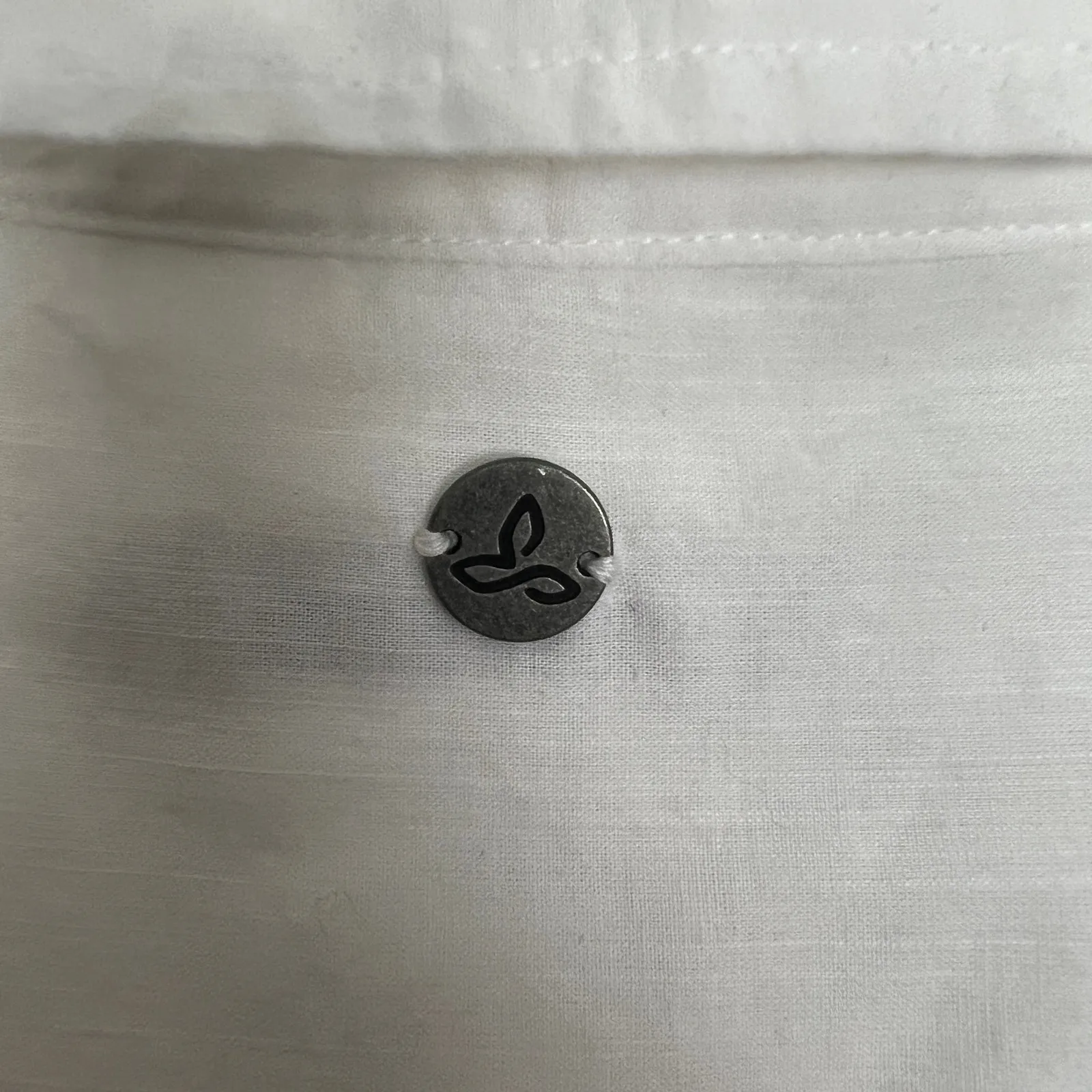 prAna Women's White Tunic Shirt XS 3/4 Sleeves Organic Cotton Natural Breathable - Image 9