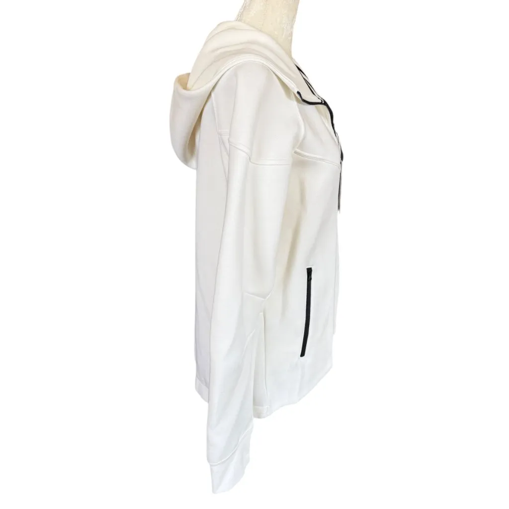 Nike women's pale ivory sportswear tech fleece windrunner full zip hoodie small - Image 3