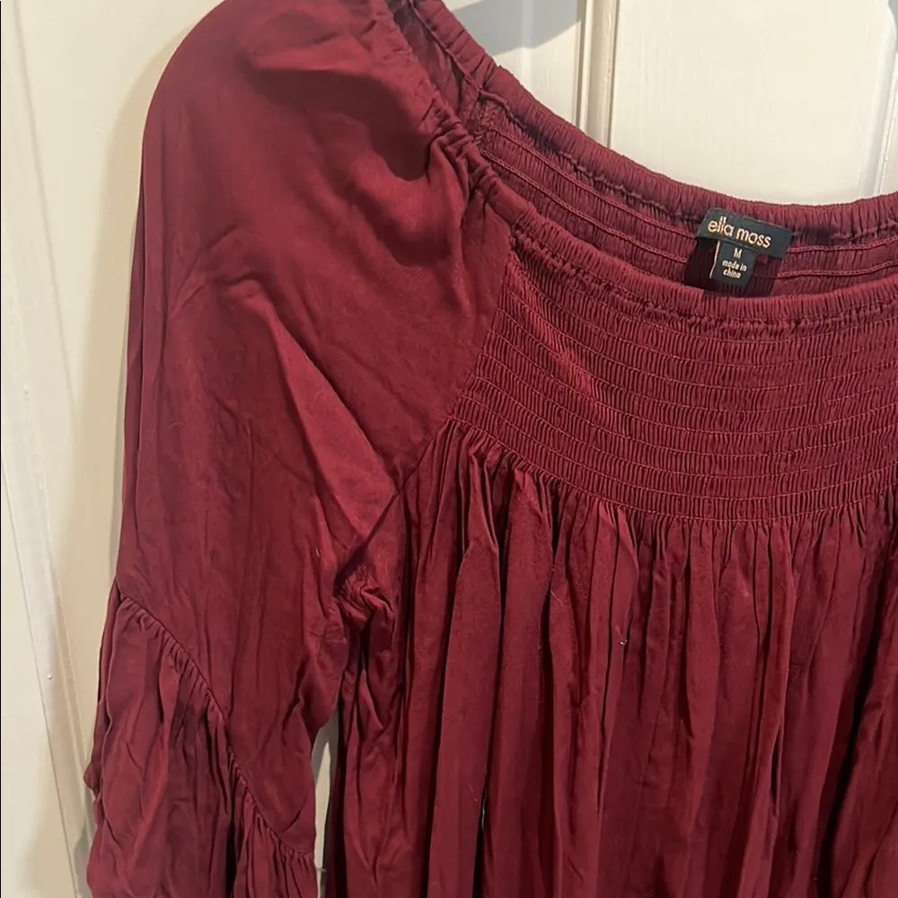 Women's Burgundy Off-Shoulder Top - Image 3