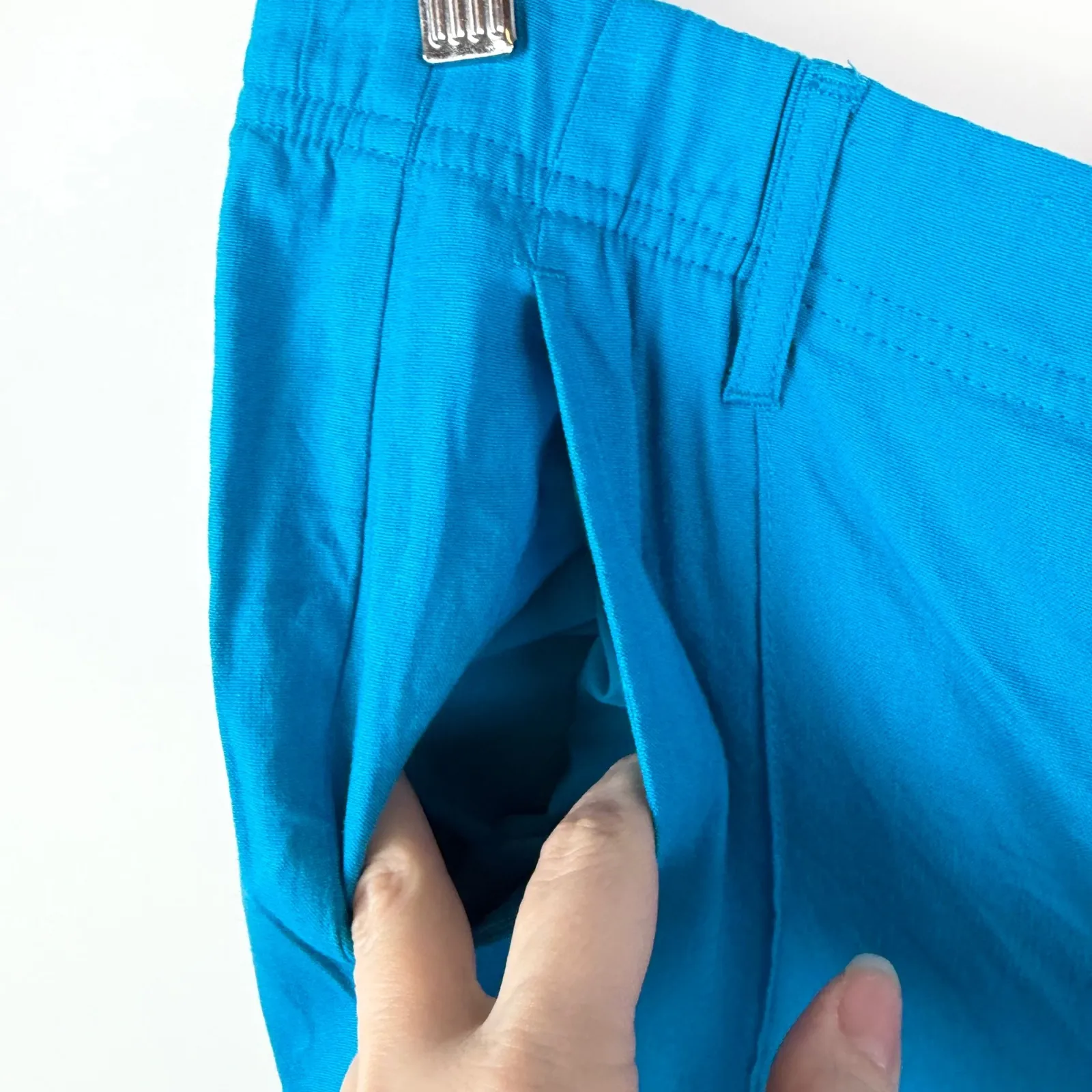 J Jill Linen Stretch Pants Medium Blue Ankle Pull On Travel Resort Lightweight - Image 2