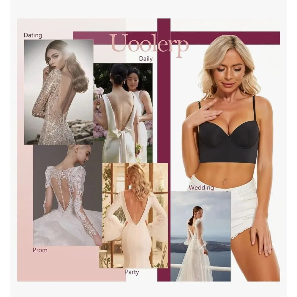 NEW Low Back Bras Backless Bra Plunge U - Image 5