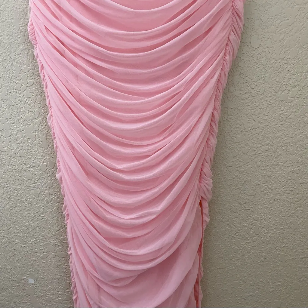 House of CB L D-DD “Sofia” Fairy Pink Mesh Maxi Dress strapless like‎ fornarina - Image 8