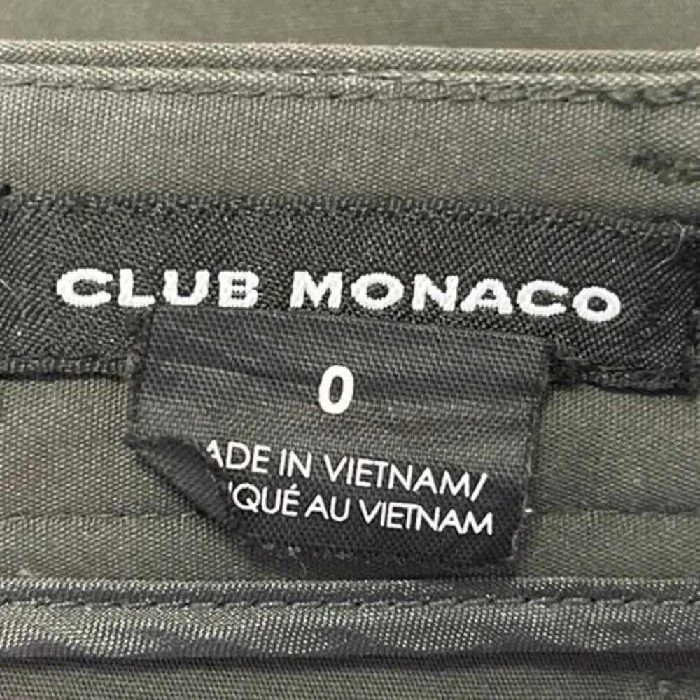 Club Monaco Gray Zip Pockets Low Rise Skinny Stretch Crop Ankle Trousers Pants 0 - Image 4