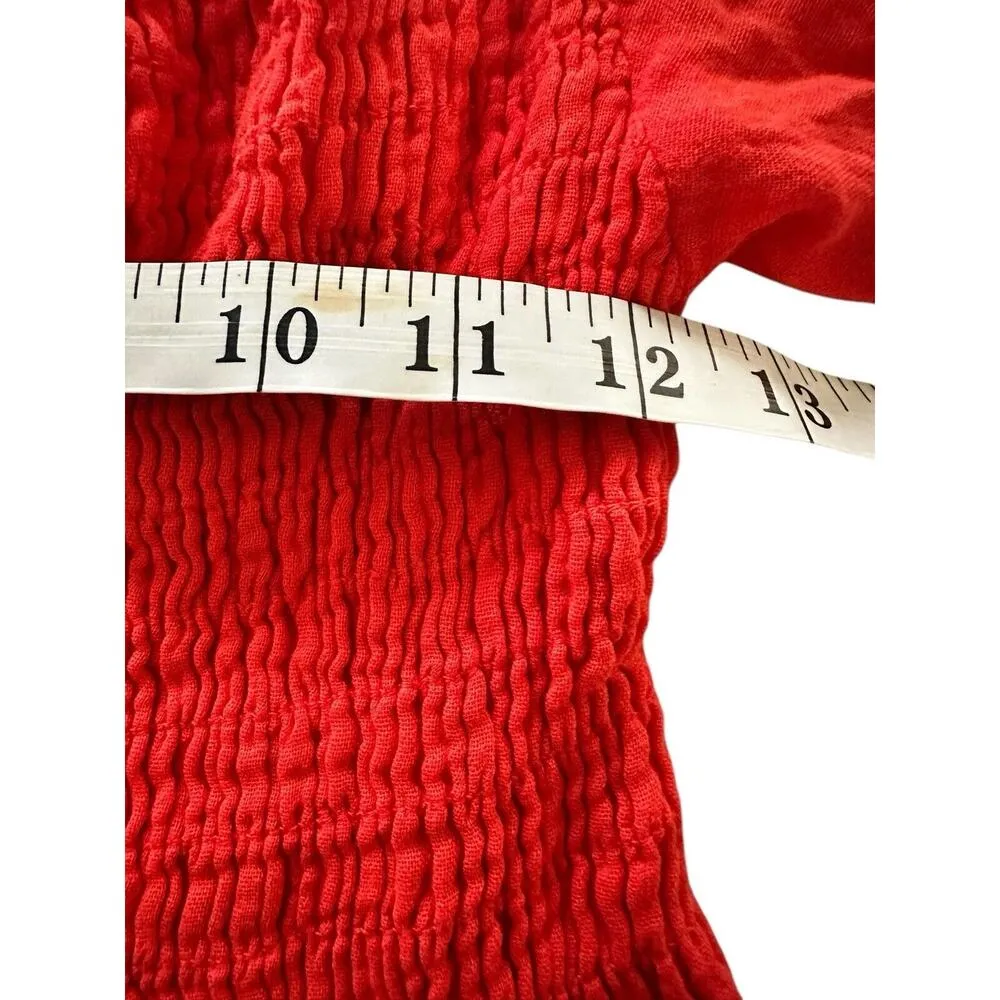 VELVET Graham & Spencer Red Guaze Dress ESME Off Shoulder Small NWT $268 ShiftXS Size XS - Image 5