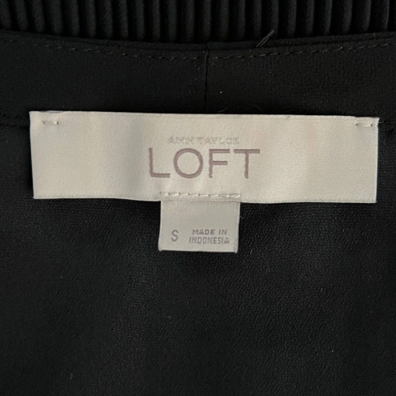 Loft Dress Womens Small Black Pleated‎ Party Office Basic Neutral Minimalist - Image 6