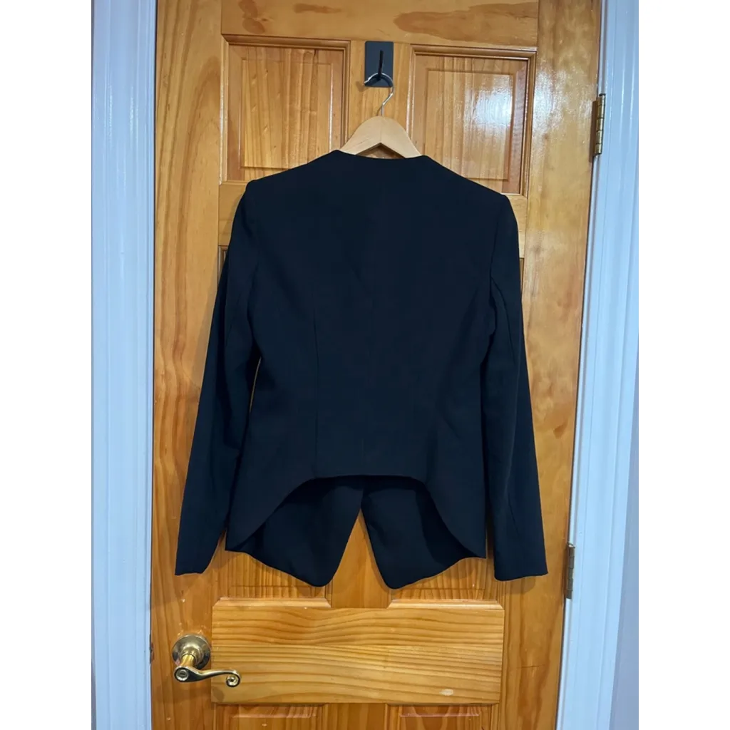 Womens Helmut Lang USA Made Hi Low One Button Wool Career Wear Designer Blazer 2 - Image 5