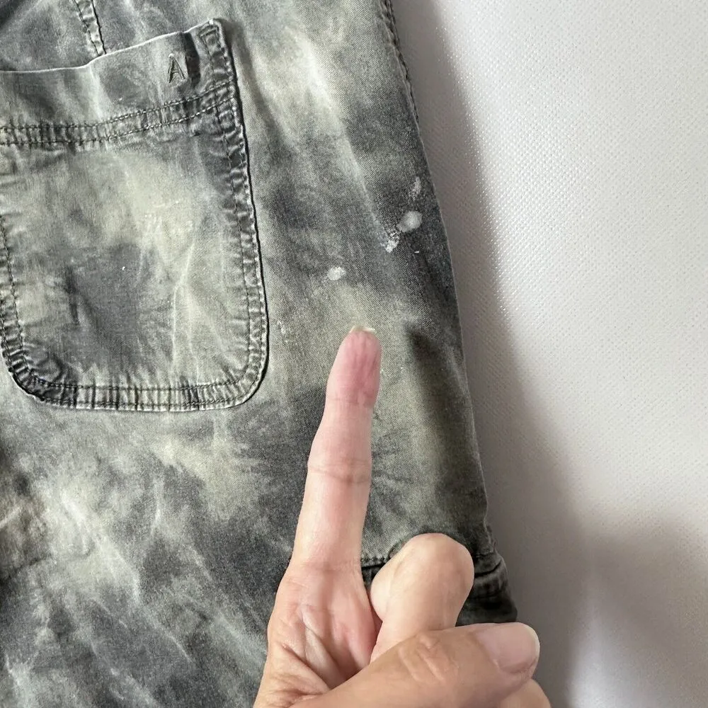 American Eagle Pants Womens 4 Long Cargo Green Gray Tie Dye Camo Print Joggers - Image 13