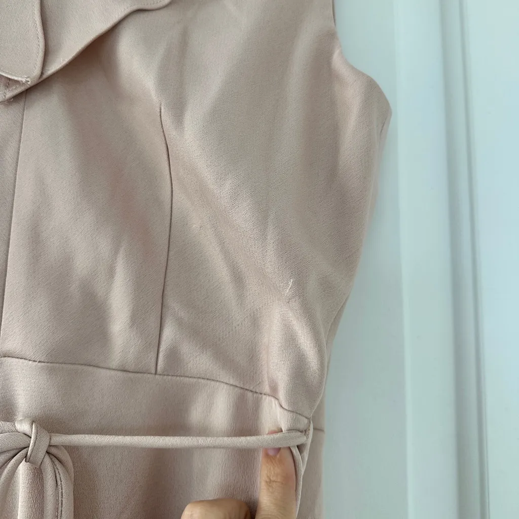 BHLDN Anthropologie Nude Pink Tansy Satin Charmeuse Ruffle Maxi Dress - Image 11