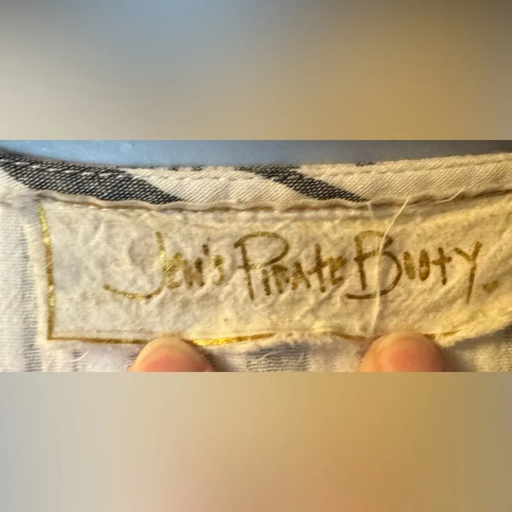 Jen’s Pirate Booty White Gray Stripe Jumpsuit - Image 5