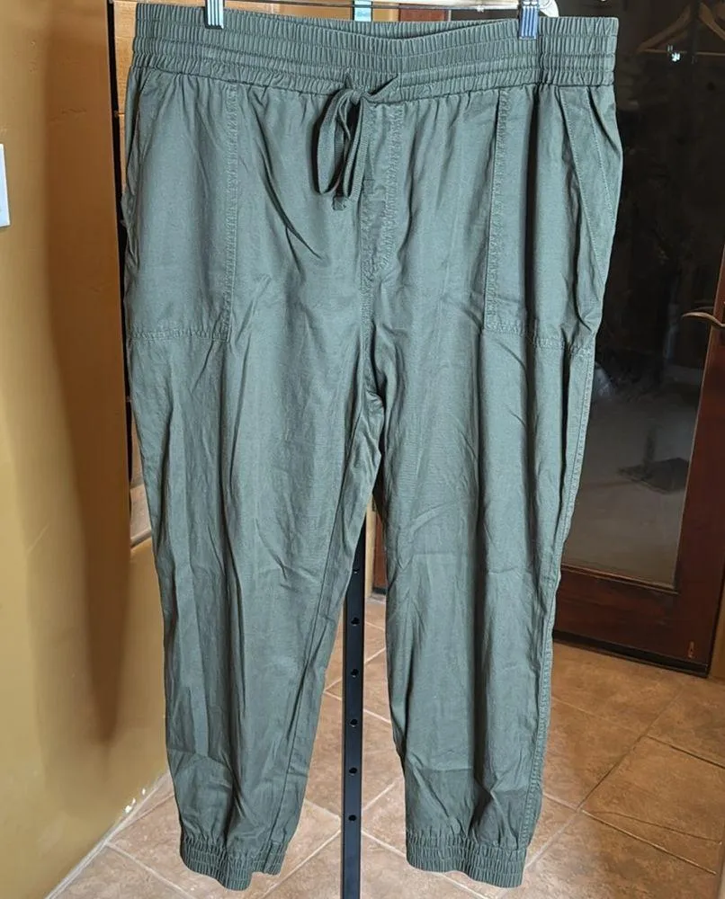 A New Day Women's High-Rise Modern Ankle Jogger Pants Olive Green Size XXL - Image 5