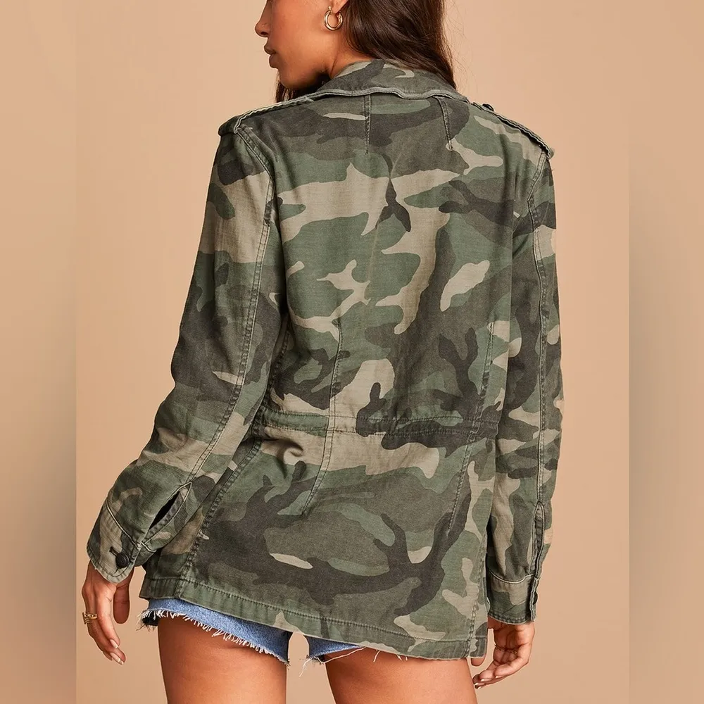 Not Your Brother's Green Camo Print Surplus Jacket Utility Coat - Image 2