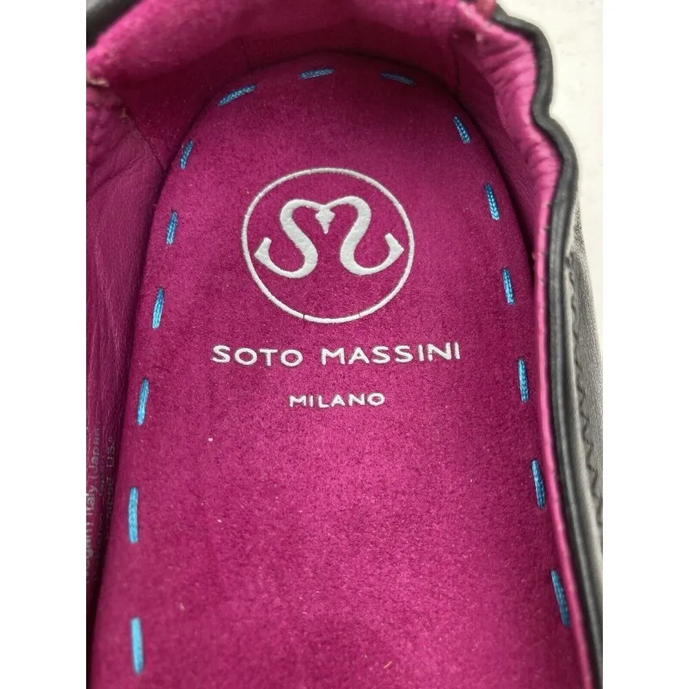 *Soto Massini Ballet Flats Womens 36 Black Leather Comfort Orthopedic Footbed - Image 11