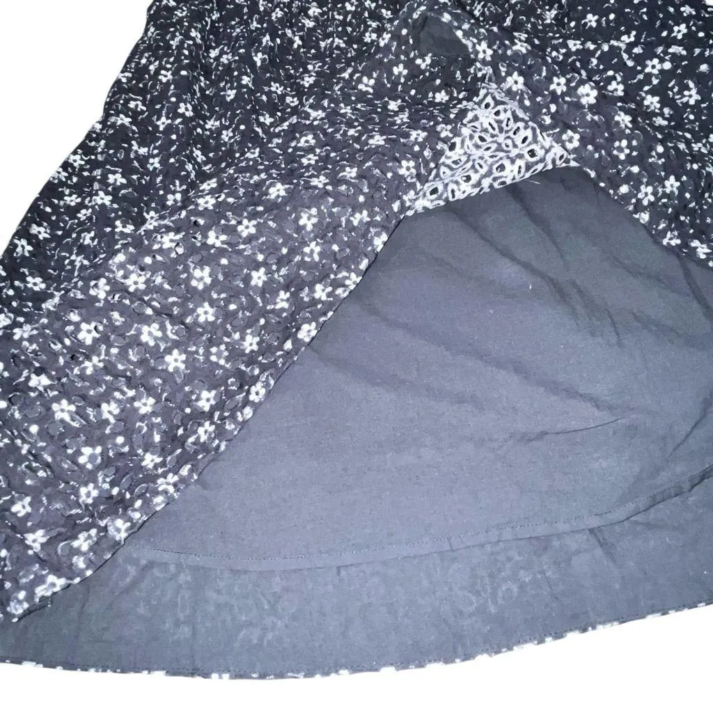 Anthropologie Maeve Lillianne Blue Ditzy Floral Eyelet Babydoll Mini Dress 8 - Image 10