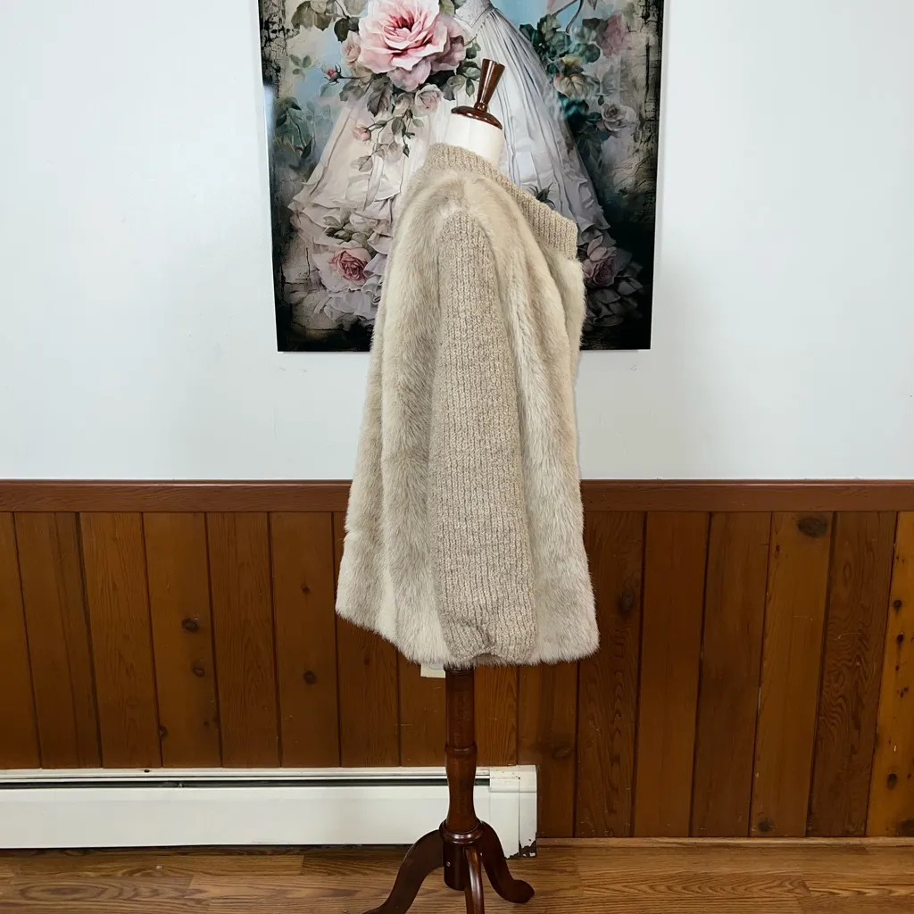 Funky Vintage 1980s D’Esprit Faux Fur Coat! Tan Size 16 - Image 5