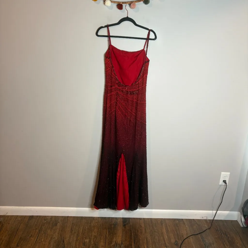 Vintage Y2K silk beaded ombre formal dress - Image 9