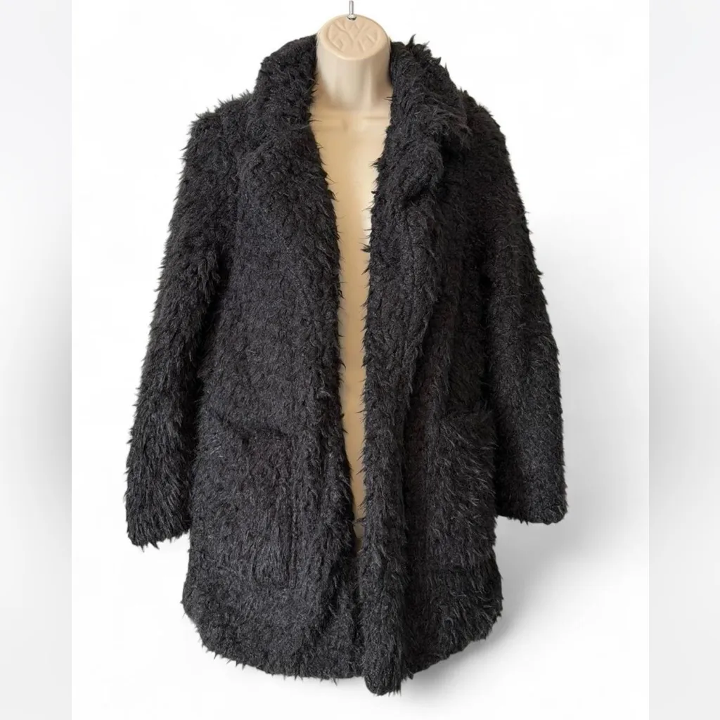 Shaggy Faux Fur‎ Jacket Black - Image 2