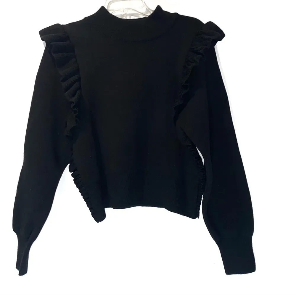 Black Ruffle Sweater - Image 2
