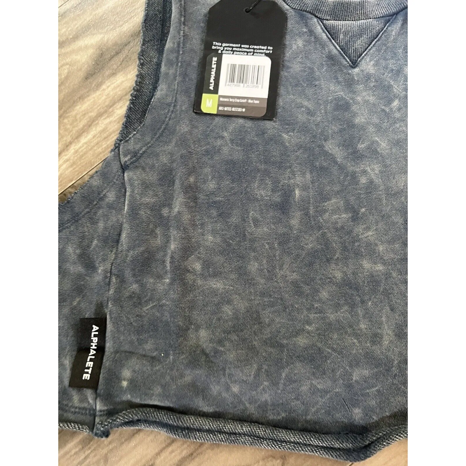 Alphalete   Very Terry Crop top Cutoff - Blue Topaz , Size Medium - Image 9