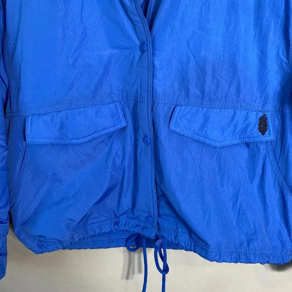 NWOT Free People FP Movement Off the Bleachers Coaches Jacket Women's Small Blue - Image 11