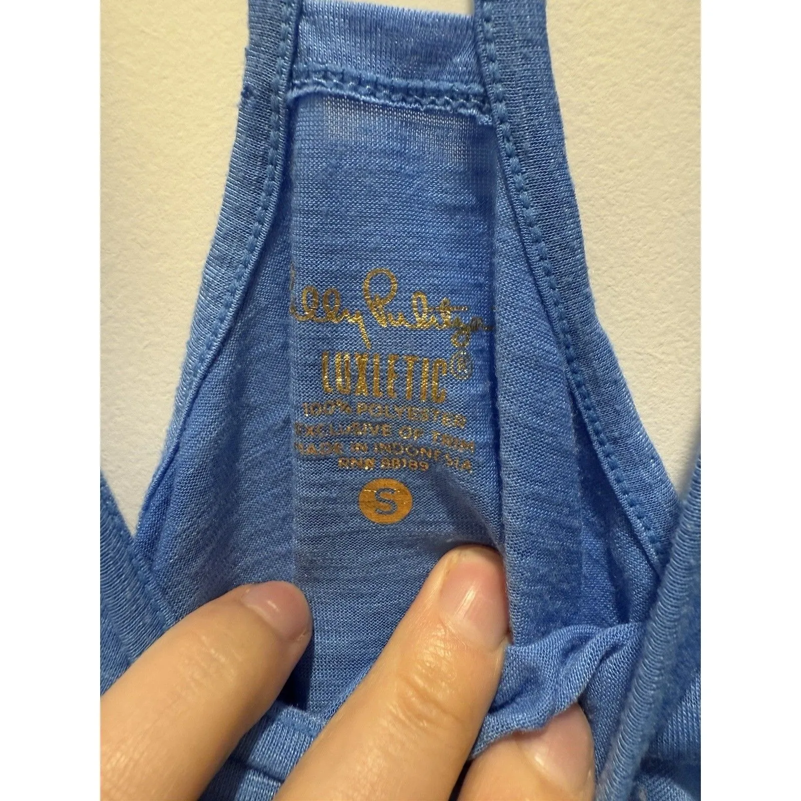 Lilly Pulitzer Luxletic Tank Top Women’s Size S Small Blue Logo - Image 5