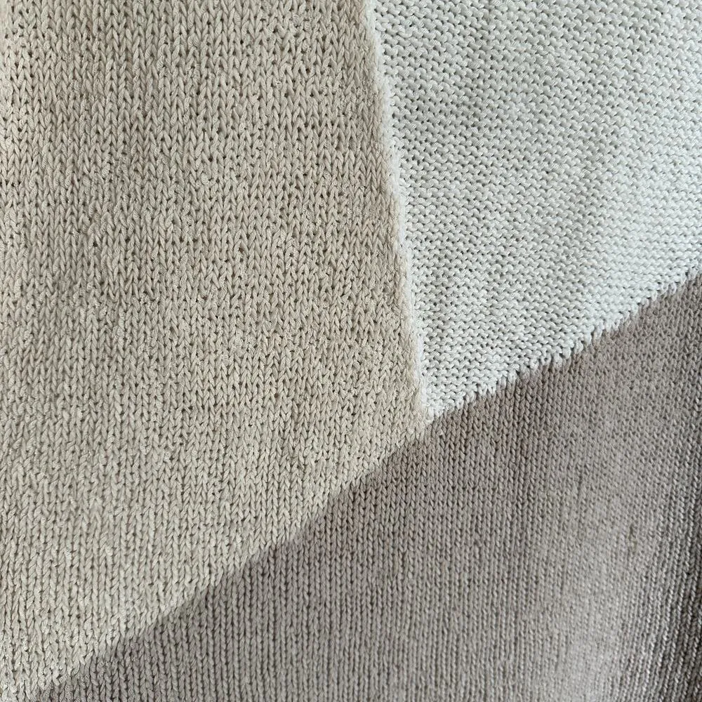 J.JILL | Purejill Lightweight Neutral Colorblock Cotton Blend Sweater  Sz Medium - Image 2