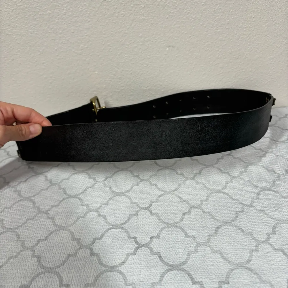 Gap Genuine Leather Black Studded Belt Size 32 - Image 10